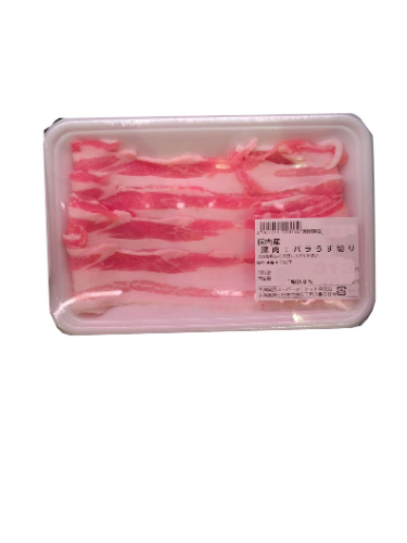 国内産　豚肉　バラうす切り　１６０ｇ １００ｇ当り２３９円【本体】