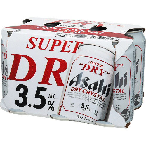 アサヒ　スーパードライクリスタル 350ml&times;6缶(在庫状況により単缶でのお届けとなります)