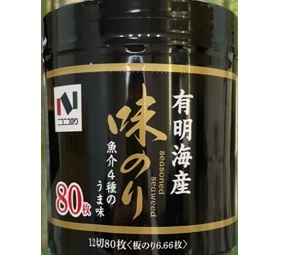 ニコニコのり　有明海産味のリ卓上 12切80枚入