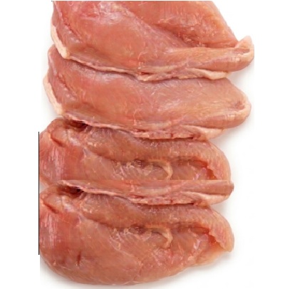 国産若どり むね肉　４枚（１２００ｇ） １００ｇ当り８５円【本体】